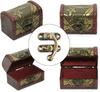 4Pcs Retro Small Box Hinges And 2 Sets Antique Right Latch Hook Hasp Wood Jewelry Box Hasp Catch Decoration For Cabinet Box