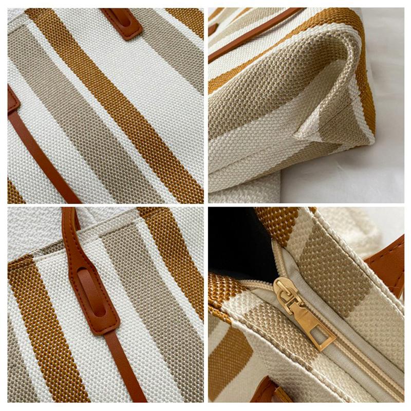 Сумка на плечо большой емкости для женщин, модная сумка в полоску, сумка для покупок, женская повседневная сумка-тоут