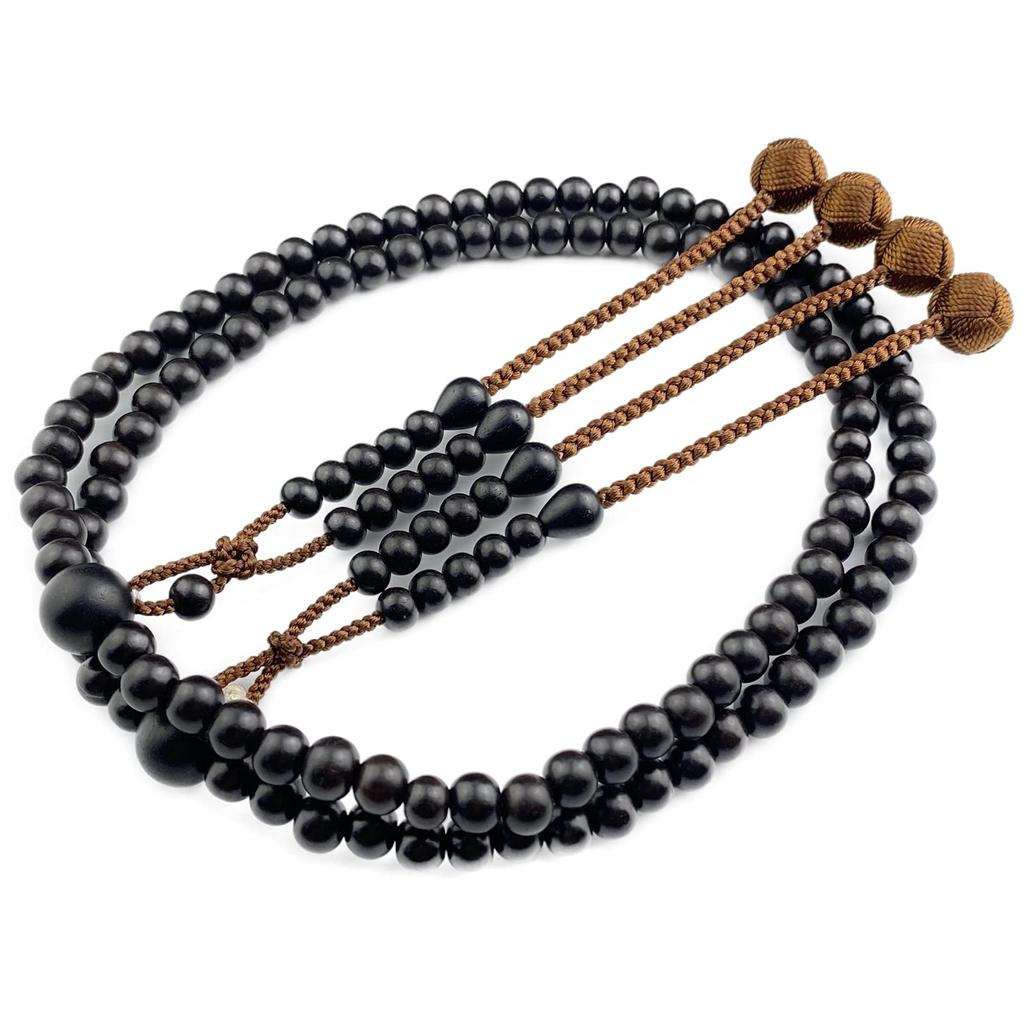 Миоренка бусины-четки секты Сингон из настоящего эбенового дерева, разделенные шаку 212, Одамаки, санскритские бусины, мешочек для поминовения, для мужчин, изготовленные на заказ,