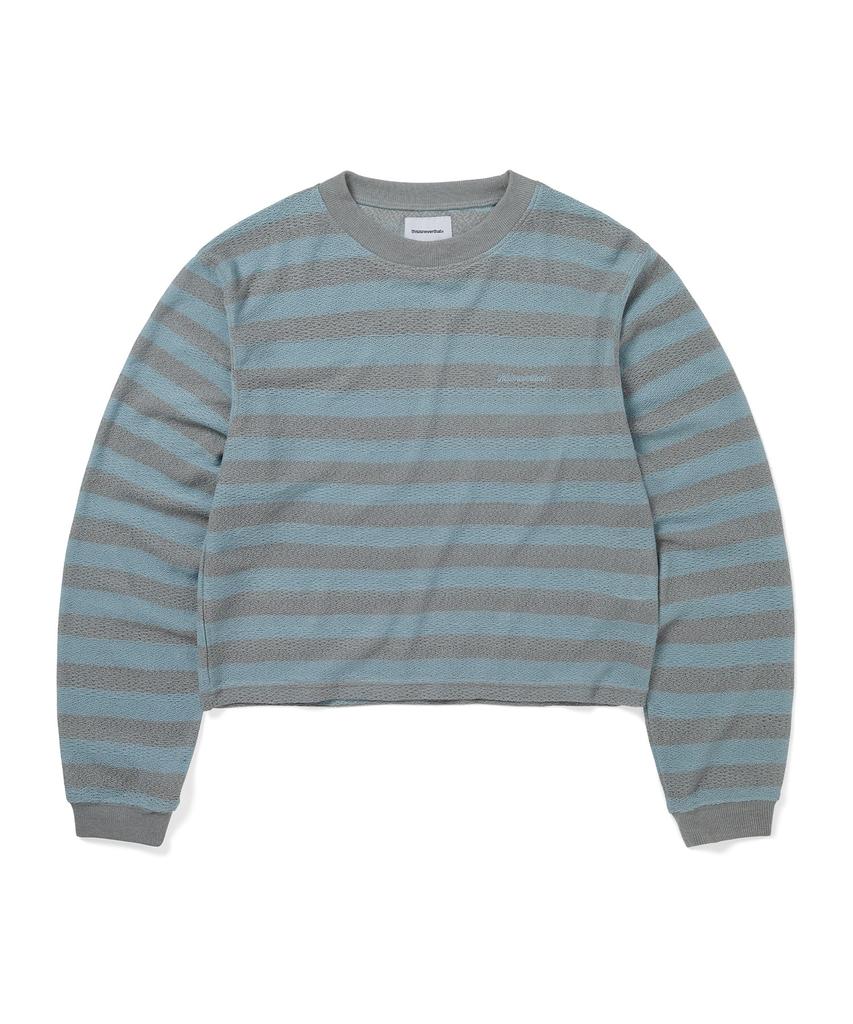 THISISNEVERTHAT Mesh Striped W Crewneck Sky Blue