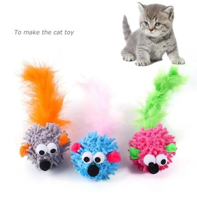 Микрофибровые мышки-игрушки для кошек Интерактивная игрушка для кошки Имитация мыши Игрушки для кошек Мягкая мышка Тренировочная игрушка для котят для ловли