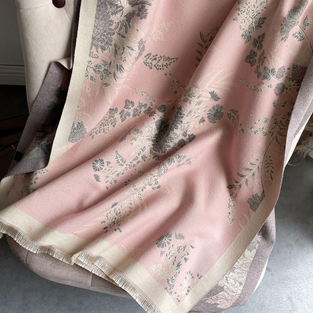 Осенне-зимний шарф женский удлиненный для кондиционированного помещения, шаль из имитации кашемира, декоративный теплый шарф с кисточками