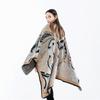 Autumn and Winter Color Matching Big Cashew Cashmere Split Shawl Cloak