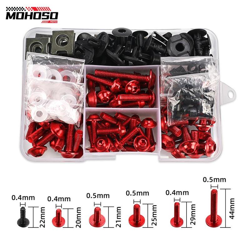 For Yamaha YZF R1 R3 R6 R6S R25 FZ1 FZ6 FZ8 MT07 MT09 FZ07 FZ09 Tracer FZR 600 750R CNC Fairing Bolt Kit Fastener Clips Screw