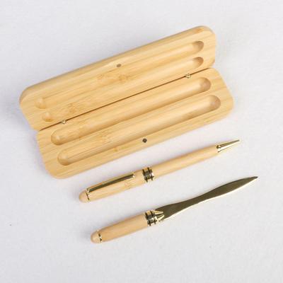 Подарочный набор: Ручка из клена и бамбука + Нож для вскрытия писем из клена. Поток Поставок. Набор из бамбука и нанму.