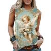 Модный летний ангел 3D принт майки женские уличные повседневные свободные жилеты с круглым вырезом без рукавов женские майки