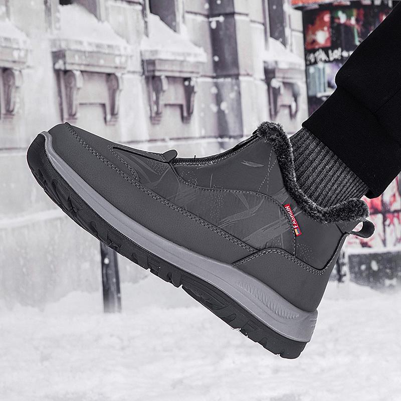 Модные зимние ботинки для снега, мужские повседневные ботинки без застежек, теплые меховые удобные кроссовки, нескользящие ботинки, мужская обувь Zapatos Hombre2024