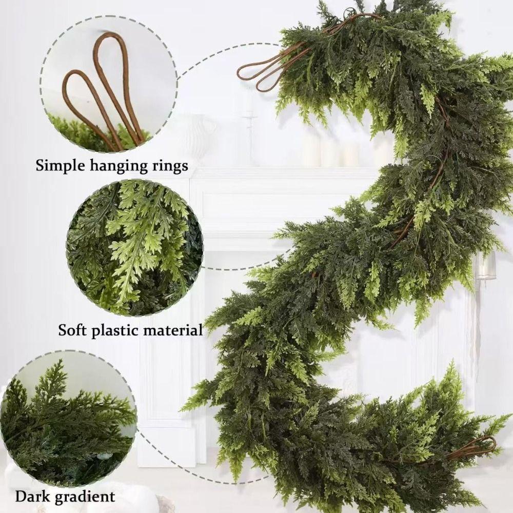 Green Artificial Norfolk Pine Garlands Wall Hanging Simulation Plant Fireplace Decoration