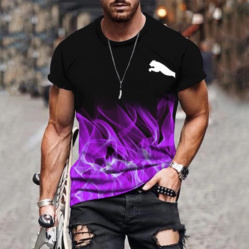 Мужская футболка с градиентным дизайном, с принтом, повседневная, с коротким рукавом, для улицы, уличная мода, мужская рубашка, одежда больших размеров