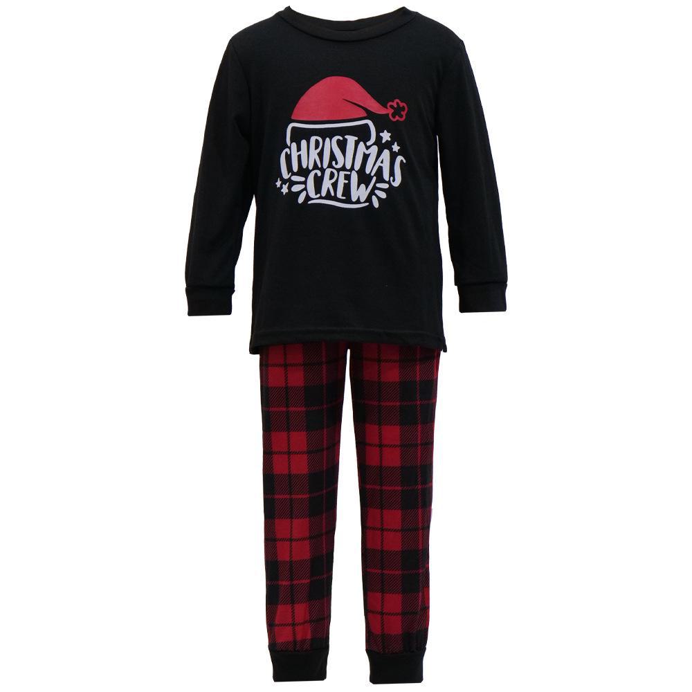 Семейный рождественский пижамный комплект из хлопка в клетку: Наряды для родителей и детей на троих или четверых