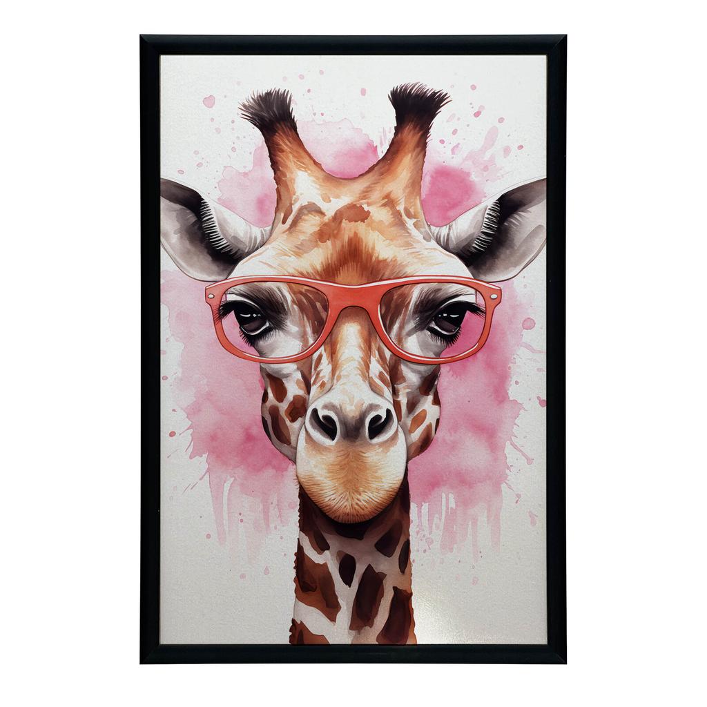 Pink Giraffe With Glasses Pink Giraffe With Glasses, 40X50 Cm, Frameless, Matte Paper 230 Gsm
