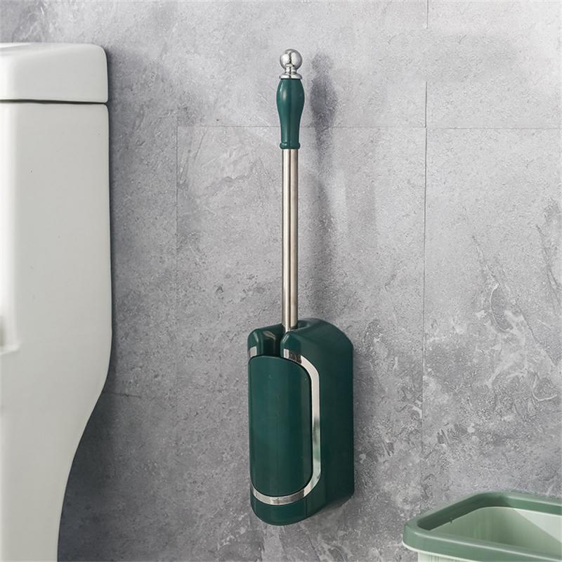 Роскошная щетка для чистки туалета с основанием для слива, настенная длинная ручка, чистящие принадлежности, набор принадлежностей для ванной комнаты и туалета