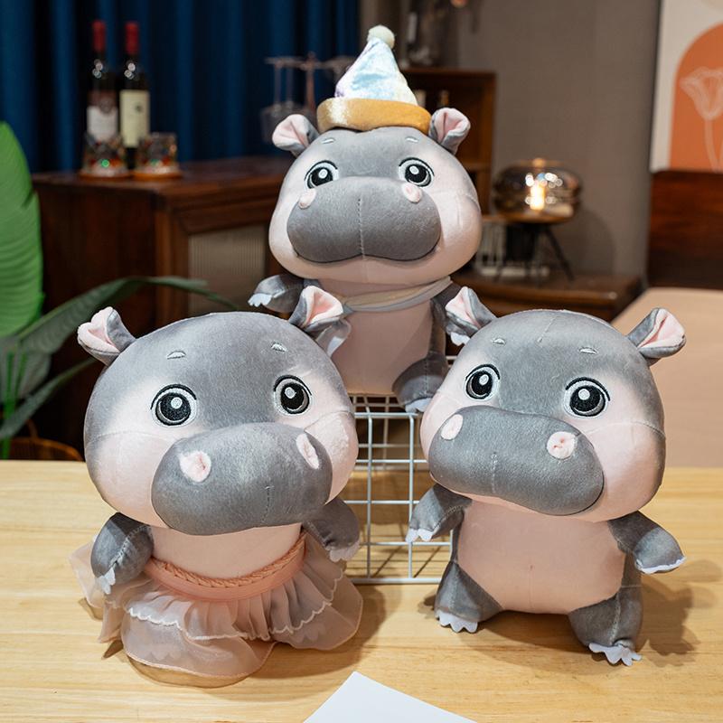 Модная плюшевая игрушка в виде бегемота, мультяшные плюшевые животные, бегемоты, плюшевые игрушки с подвеской в виде рубашки и сумки, мультяшный брелок, подарки