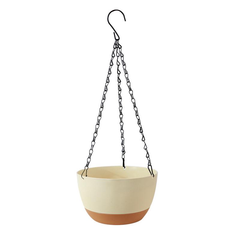 Modern Hanging Flowerpot Plastic Double Chain Hanging Basket Flower Pot