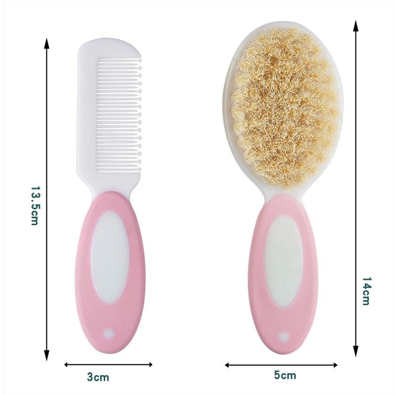 2 Pcs/Set Baby Hairbrush Comb Portable Newborn Infant Toddlers Soft Hair Brush Head Massager Set Baby Kids Hair Care Supplies
