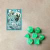 1 Set: A Box of Libra-patterned Fancy-cut Practice Playing Cards and 7 Transparent Green-and-White Two-tone Multi-sided Dice