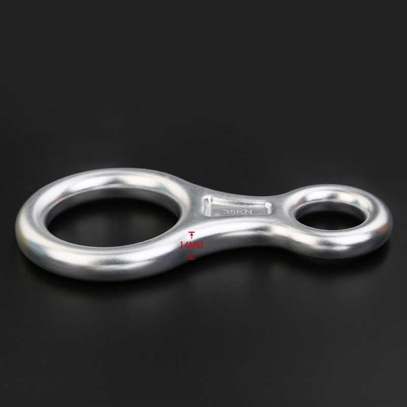 35KN Rock Carabiner Figure 8 Rappelling Rope Descender Aluminum Figure Belay Device Abseiling Downhill Equipment