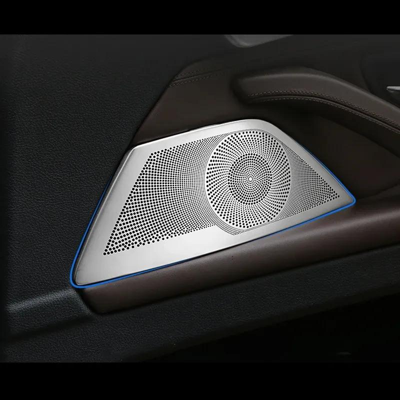 Matte Car Interior Audio Speaker Car Door Loudspeaker Trim Cover Sticker Accessories For BMW 5 Series F10 F11 F18 Car Styling