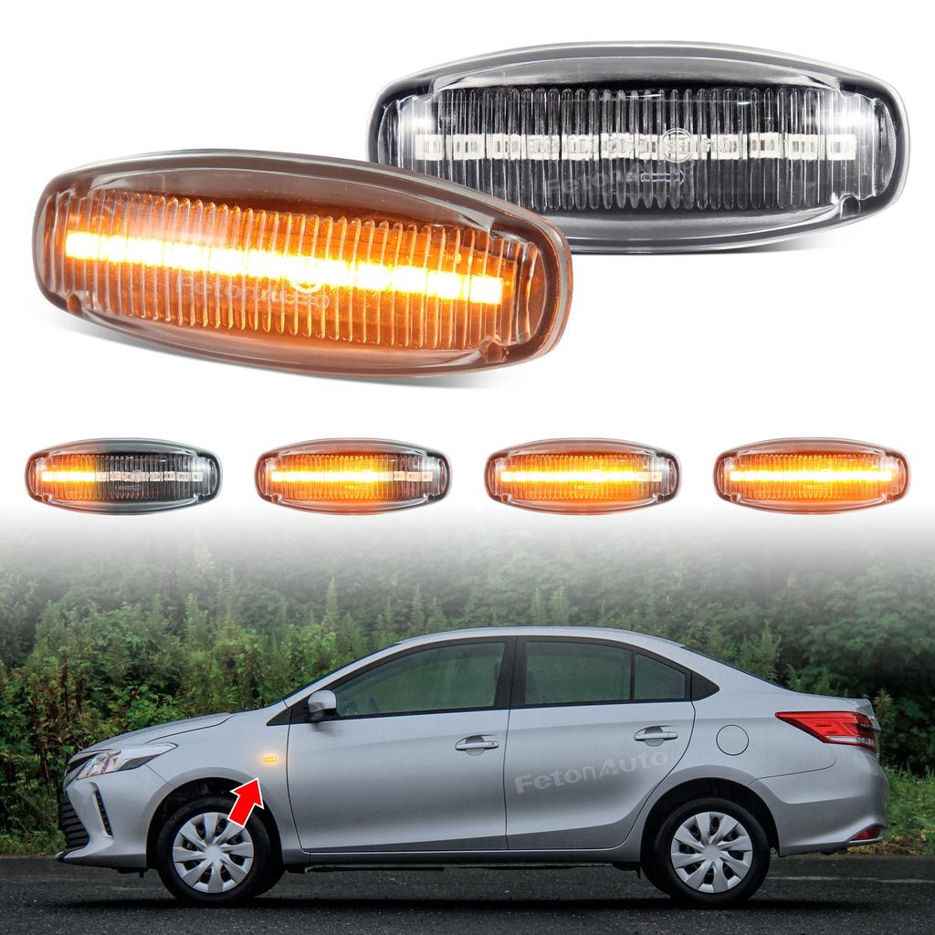 Waterproof LED Blinker Sequential Turn signal Lights for Toyota Yaris Vios 2014-19 Signal Indicator Dynamic Side Marker Lamps