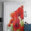 Poppies White Background Tulle Curtain For Living Room Sheer Valance Curtain For Kitchen Bedroom Window Drapes
