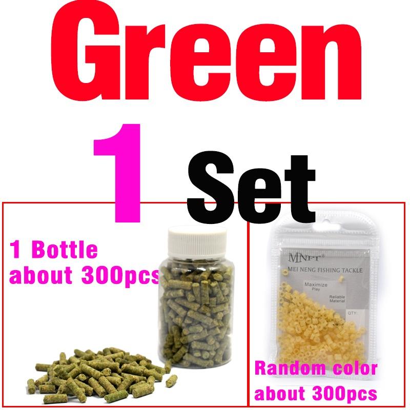 MNFT 1 Bottle About 300 Pcs Smell Grass Carp Baits 3 Flavors Coarse Fishing Baits Fishing Lures Artificial Baits & Rubber Bands