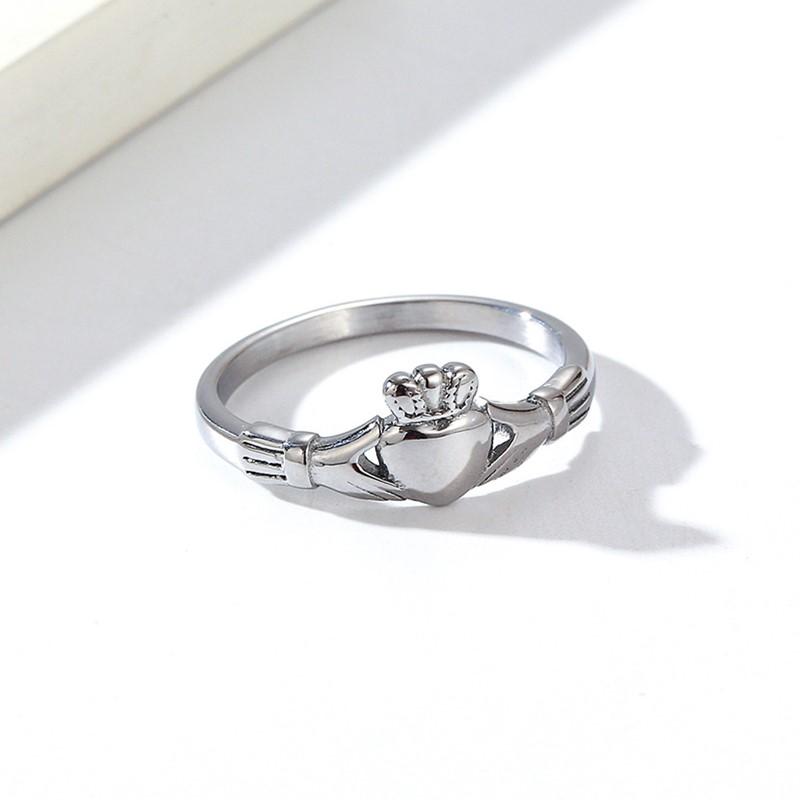 Кольцо Claddagh из нержавеющей стали Ирландское Сердце Корона Свадебное Кольцо-Обещание для Женщин Мужчин Размер 4-10
