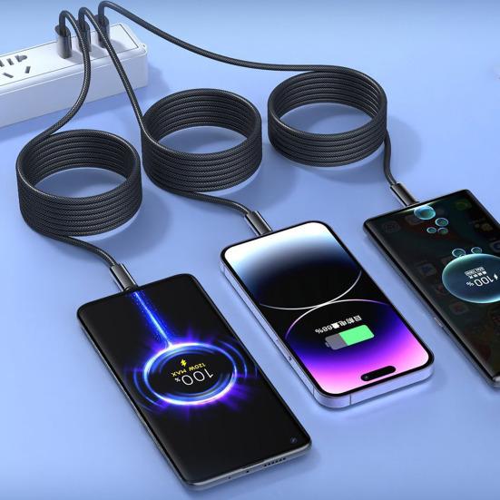 Магнитный кабель для передачи данных, оплетка, USB-кабель C, выдвижной кабель для быстрой зарядки iPhone, ноутбука, автомобильного зарядного устройства для путешествий