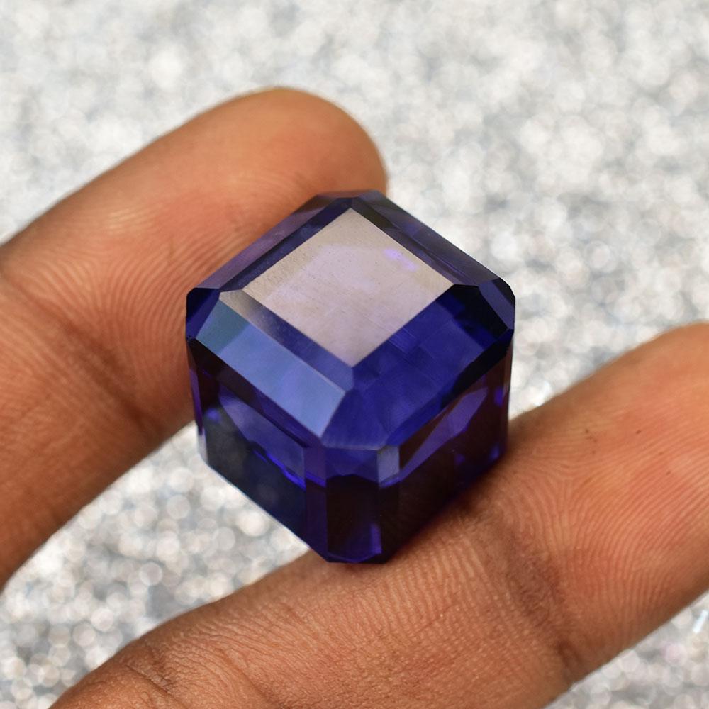 Natural Purple Amethyst Loose Gemstone 51.30 ct Cube Cut From Brazil for Jewelry Making and Crafts