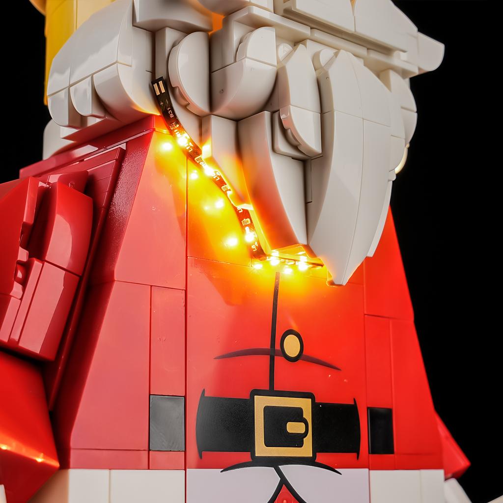 Набор светодиодной подсветки для LEGO 40820 Минифигурка Санты большого формата Конструктор Игрушка Украшение Регулируемые аксессуары для освещения