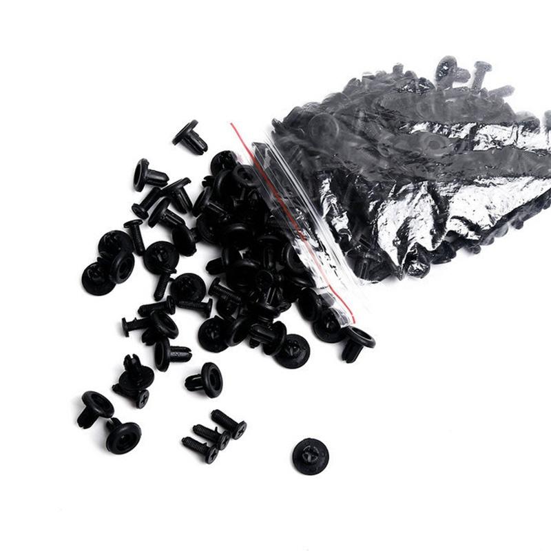 New 100X Car Auto Plastic Rivets 6mm Hole Dia Fastener Fender Bumper Push Pin Clips