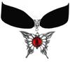 Модное Готическое Серебристое Полое Подвеска-Бабочка с Цветными Стеклянными Глазными Яблоками Бархатный Чокер Ожерелье для Женщин Вечеринка Украшения