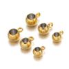 20pcs Stainless Steel Big Hole 2/3/4mm Spacer Beads Pendant Charms Clasps Gold Color Bail Beads for DIY Jewelry Making Findings