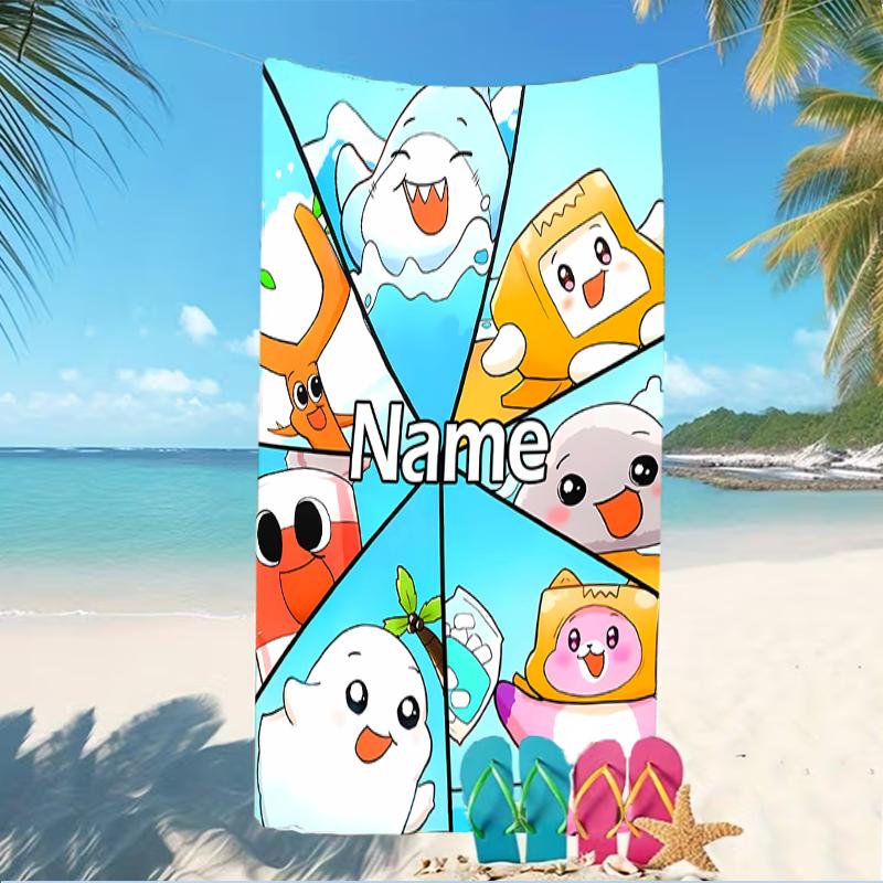 Customizable personalized beach towels LankyBox - Foxy themed designs.Suitable for the beach, yoga, sports;ideal as beach accessories