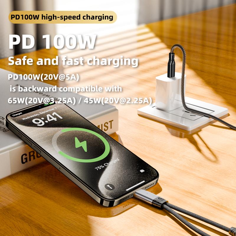 Разветвитель USB C 2 в 1 на двойной разъем для наушников Type-C, аудиоадаптер, быстрая зарядка PD 100 Вт для Samsung, iPhone 15/16, Huawei, Xiaomi
