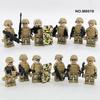12PCS Military Series Anti-terrorism Camouflage Special Police Shield Weapon Doll Building Block Toy