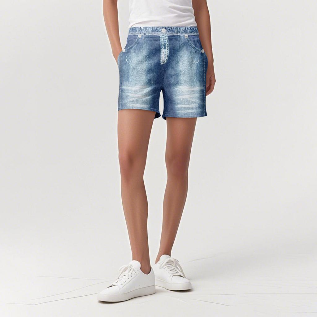 Женские повседневные спортивные брюки, джинсы с принтом, джинсовые брюки