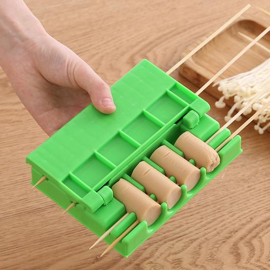 Приспособление для приготовления шашлыка для кебаба 3-в-1 с антипригарным покрытием, инструмент для приготовления кебаба для мяса, овощей, кишечника, простая в использовании ручная машина для изготовления форм для шампуров