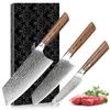 Нож Nanfang Brothers VG10 67 Damascus Santoku для очистки овощей, 3 предмета, для повара, фруктов, мяса, дома, коммерческого, профессионального, идеального подарочного набора, сталь, слои, нож,