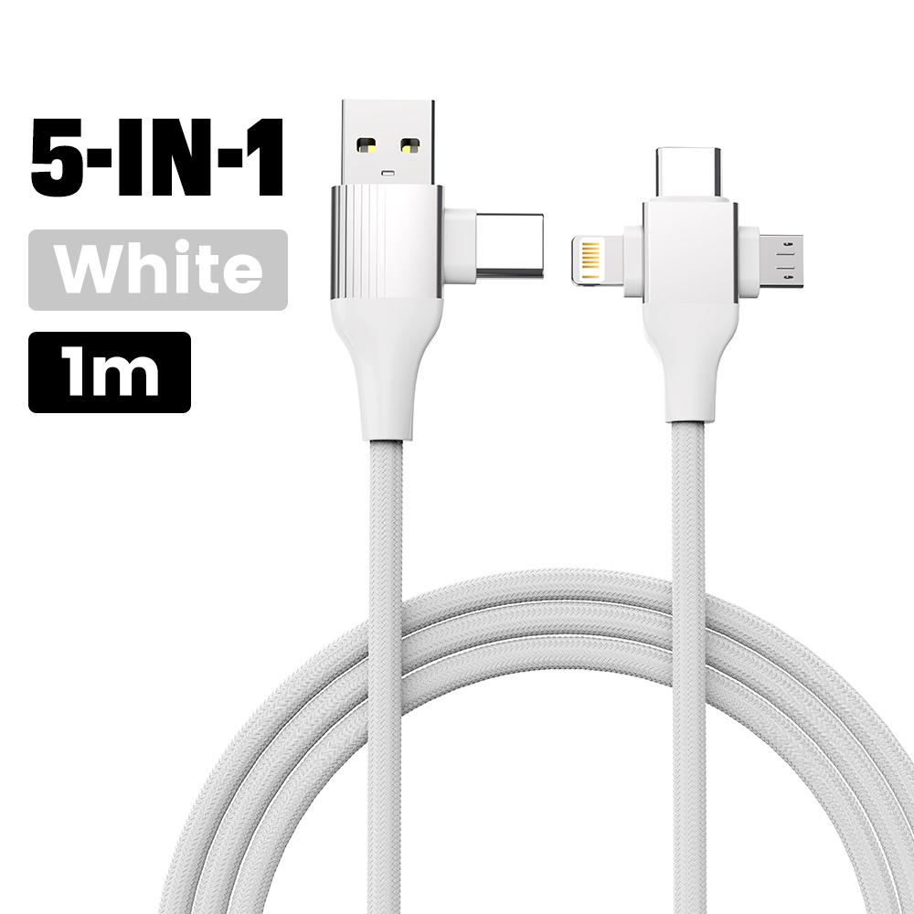 5-в-1 USB C кабель для зарядки Type C провод для зарядки Usb Type C кабель PD 65 Вт 27 Вт быстрая зарядка для iPhone Samsung Xiaomi