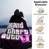 1 шт. Мягкое фланелевое одеяло Grand Theft Auto с дизайнерским принтом. Уютное одеяло для всех сезонов, идеально подходит для дивана, кровати, офиса