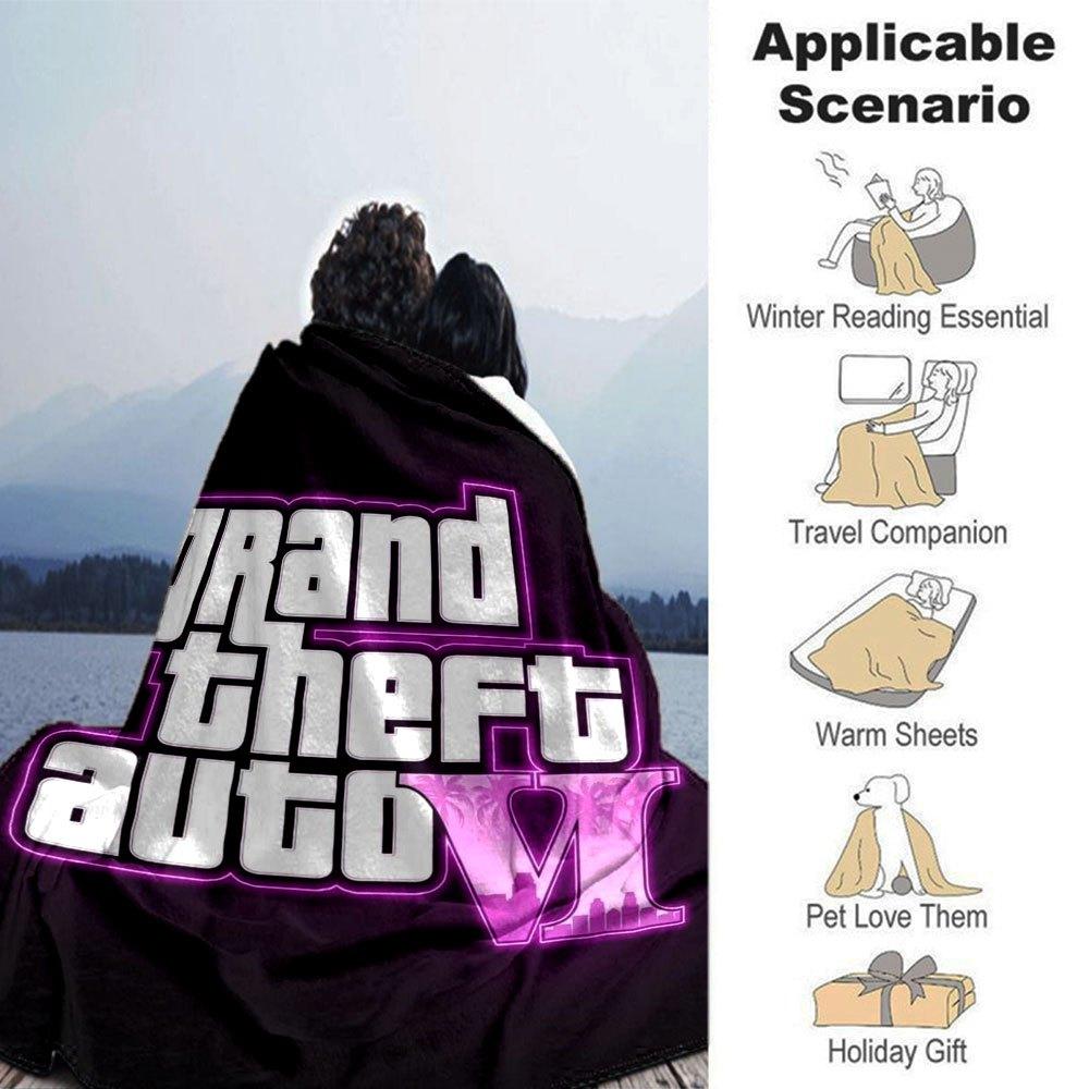 1 шт. Мягкое фланелевое одеяло Grand Theft Auto с дизайнерским принтом. Уютное одеяло для всех сезонов, идеально подходит для дивана, кровати, офиса