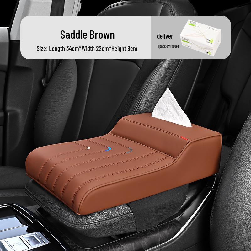 Универсальная подушка из пенополиуретана для подлокотника автомобиля с держателем для коробки с салфетками.