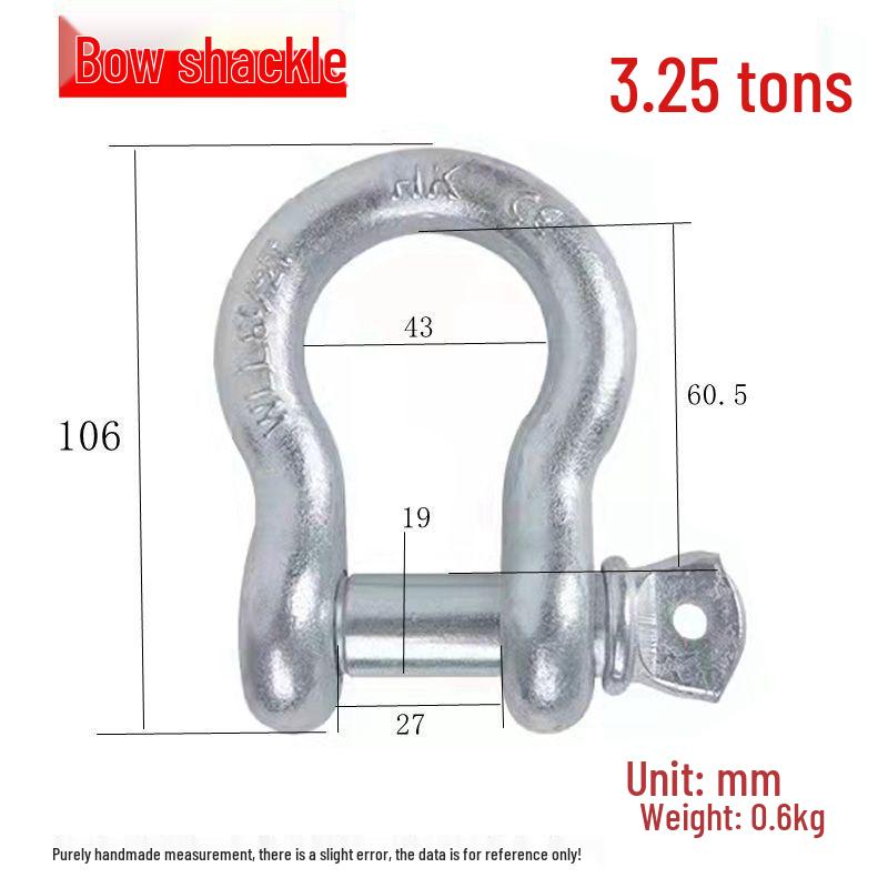American Bow, D, U, Horseshoe Shackles with Lifting Sling Nut, Ring, Hook, and Snap Hook