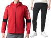 Descente Move Sport Мягкий теплый комплект: худи и брюки SHIELD Красный x (DMMUJF21/DMMUJG21), На флисовой подкладке, S.F.TECH (L, RDxBK, Черный)