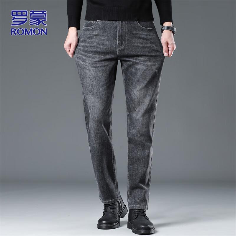 ROMON Мужские джинсы прямого кроя в стиле business casual
