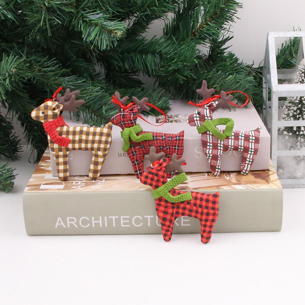 Christmas Tree Cute Elk Decorations Hanging Pendant Soft Pottery Deer Craft Ornament Xmas Ornaments for Home New Year