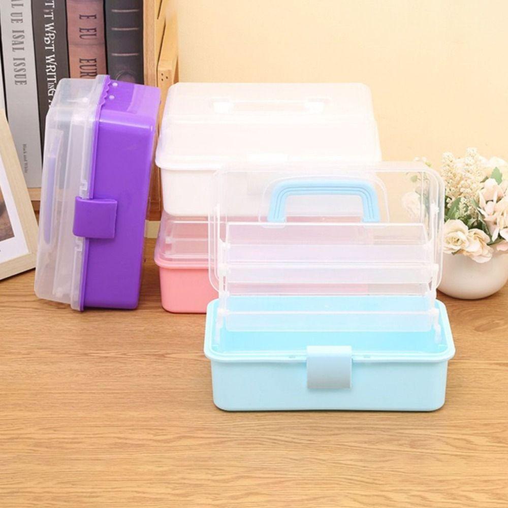 Large Capacity Makeup Hairpin Organizer 2/3 Layers Nail Art Box New Storage Box  Household