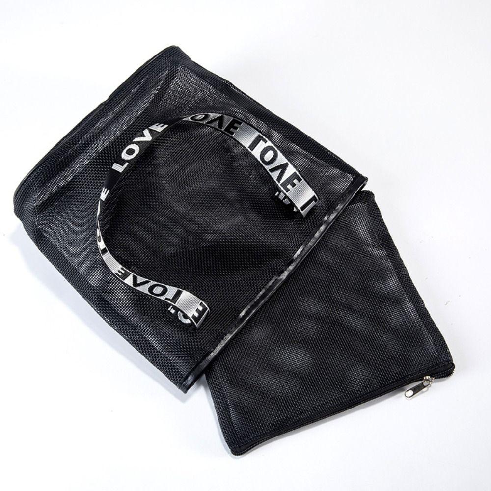 Portable Mesh Shoulder Bag Large Capacity Transparent Makeup Storage Bag Hollow Multifunctional Beach Bags Women