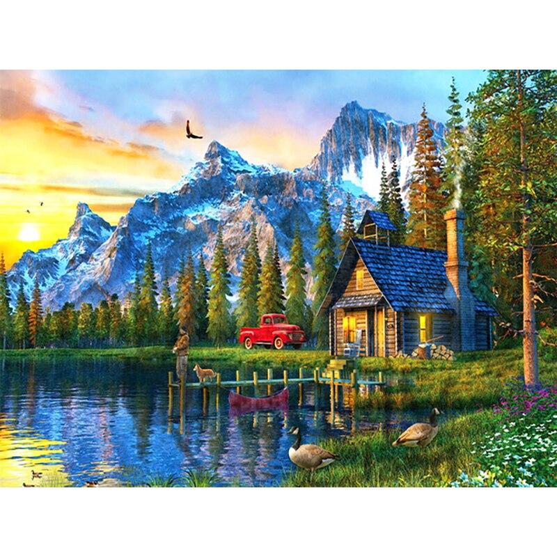 Новый 5D DIY алмазная живопись пейзаж Алмазная вышивка деревня вышивка крестом полная круглая дрель домашний декор ручной художественный подарок