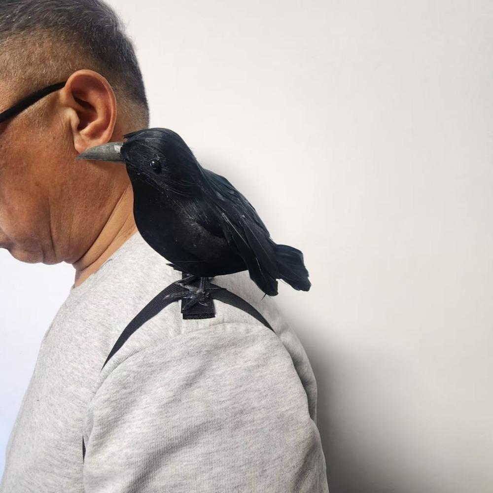 Cosplay Costume Props Halloween Simulation Crow Plush Crow Toy  Holiday Party Decoration